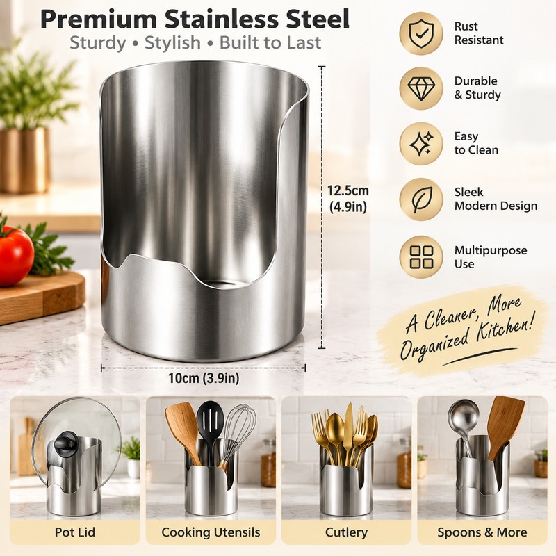 Stainless Steel Pot Lid Holder for Kitchen Countertop Organization –
