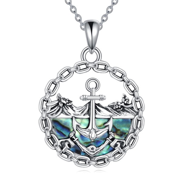YAFEINI Viking Anchor Necklace Nordic Jewellry Sterling Silver Celtic Anchor