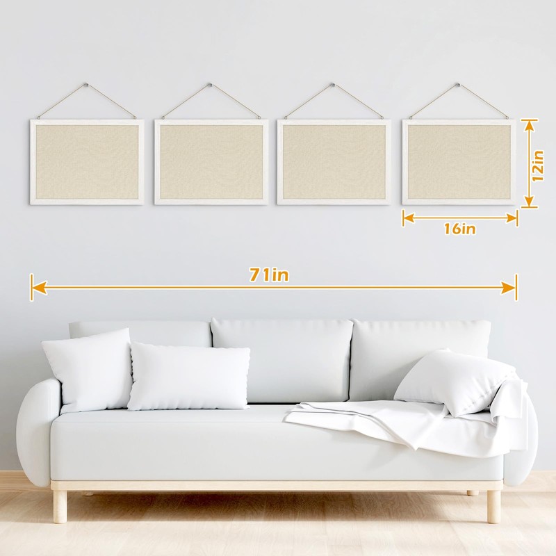 DOLLAR BOSS Bulletin Boards with Linen 1-Pack 16''X 12'' Double-Sided