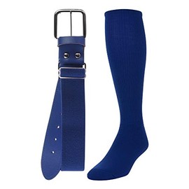 TCK Baseball/Softball Adult Belt & Socks Combo Set (Royal, Large)