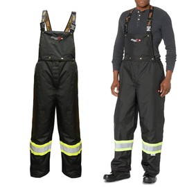 Viking Professional Insulated Waterproof Journeyman 300D Trilobal Rip-Stop Flame Retardant Overalls for Men and Women, Black - Medium