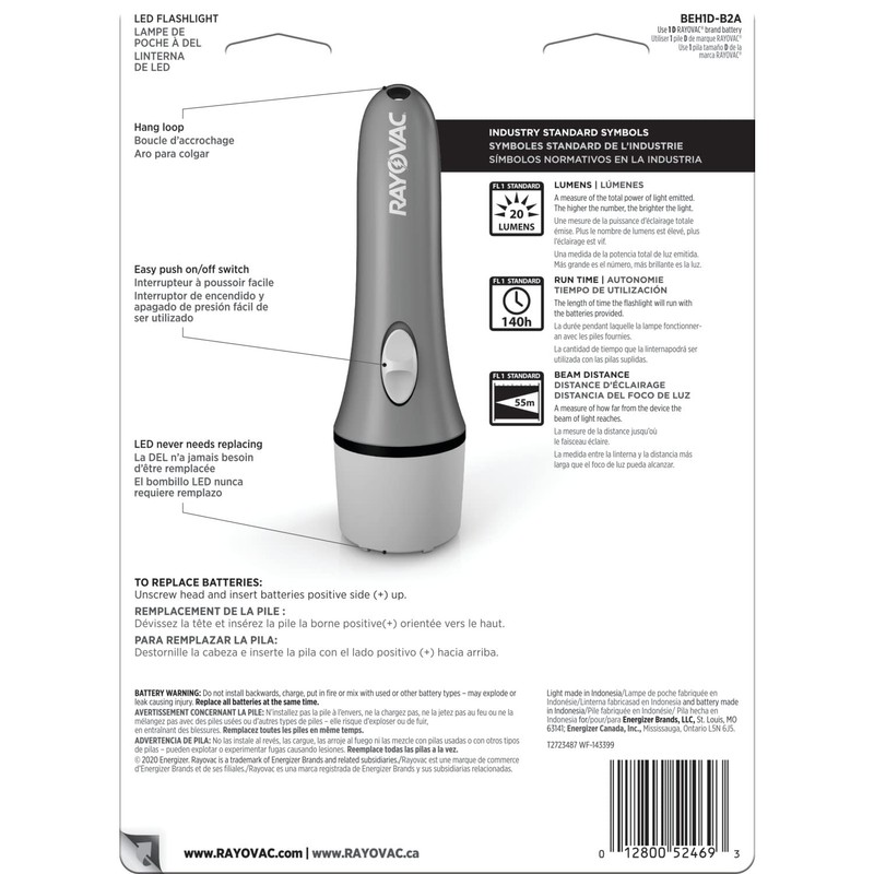 Rayovac LED Flashlight 2 Pack, Flash Light Set with Batteries