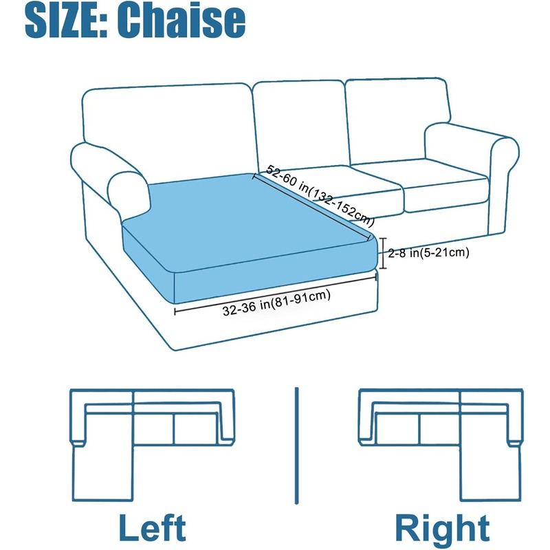 Smiry Waterproof Couch Cushion Covers, Stretch Jacquard Sectional Couch Covers,