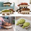 Kelendle Animal Footstool Turtle Upholstered Ottoman PU Leather Pouf Wood