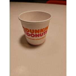 Dunkin' Donuts ONE Dunkin Donuts 4OZ White Paper Store Coffee Cup Collectible Espresso NOS.
