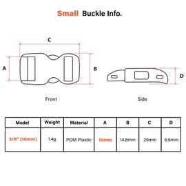 Abma Cord Paracord Bracelet Buckles 60pcs x 10mm (3/8") Paracord Buckles Clips Side Release Plastic Buckles for Bracelets, Crafts and DIY