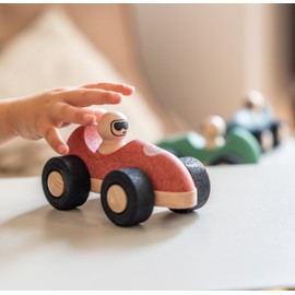 Korko E Formula Cork Toy Car in Red, Blue, Green - Environmentally Friendly, Quiet, Durable & Safe for Children (Red)