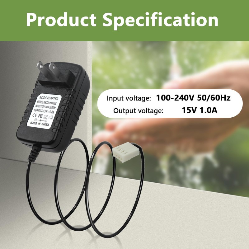 15V DC Power Adapter, Soft Water Transformer, Compatible with V3108-06