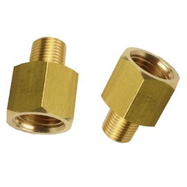 HongBoW Hardware 2pcs Brass Pipe Fitting BSPT NPT Adapter Reducer Converter,1/8 BSPT Male x 1/4 NPT Female British to US Pressure Gauge Sensor Adapter