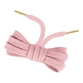 Loop Queen Shoelaces 1 Pair Flat Cotton Pink Shoe Laces with Gold Tips - 59 Inch