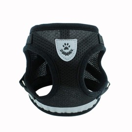 Dog Harness Step-in Mesh Dog Puppy Vest Harness with Leash for Small Dogs Chihuahua Yorkies Black