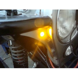 Fits JEEP® Wrangler 4" RED Red LED's Tail Light Kit with 7/8" LED Backup, 3/4" Side markers Front LED 7/8" Amber Turns Indicators Stainless Plate Lights Great For Tube Fender Conversion