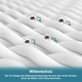 Beedsooth Waterproof Mattress Cover 80 x 200 x 16 cm with Zip Mattress Protector to Improve Sleep and Prevent Overflow Encasing Protective Cover 80 x 200 cm