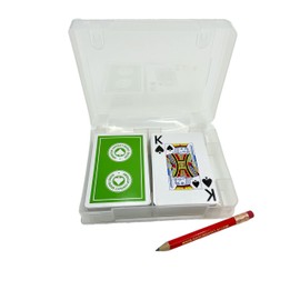 Baron Barclay Two Decks of Jumbo Print ACBL Playing Cards in a Plastic Double Deck Box with Pencil