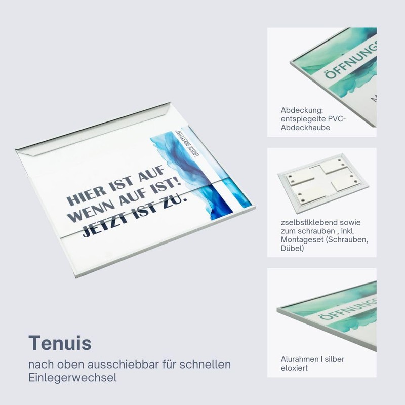 Logistic Sign System Tenuis Door Sign for Office (DIN A5