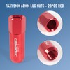 JDMSPEED New Red 20PCS M14X1.5 60MM Extended Forged Aluminum Tuner