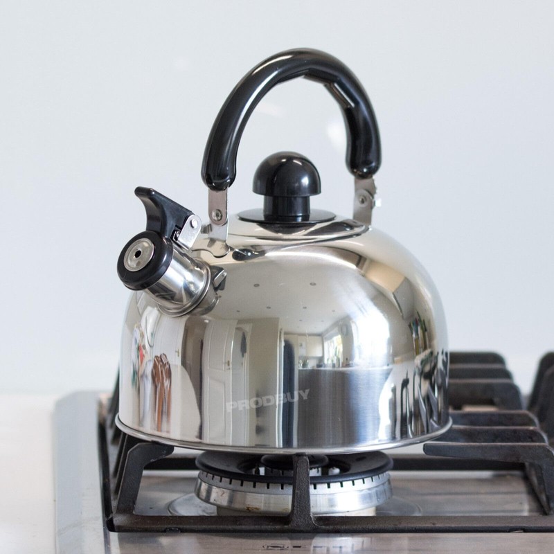 1.8 Litre Stainless Steel Whistling Kettle Hob Gas StoveTop Caravan