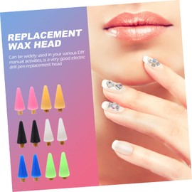 WOONEKY 12pcs Wax Replacement for Nail Picker Pen Easy Install Rhinestone Dotting Tips for Nail Art Decoration Compatible Point Drill Pens