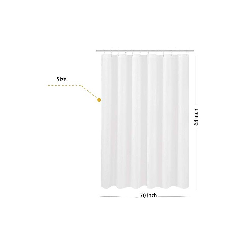 Fabric Shower Curtain Liner Shorter Size 68 inches Height, Hotel