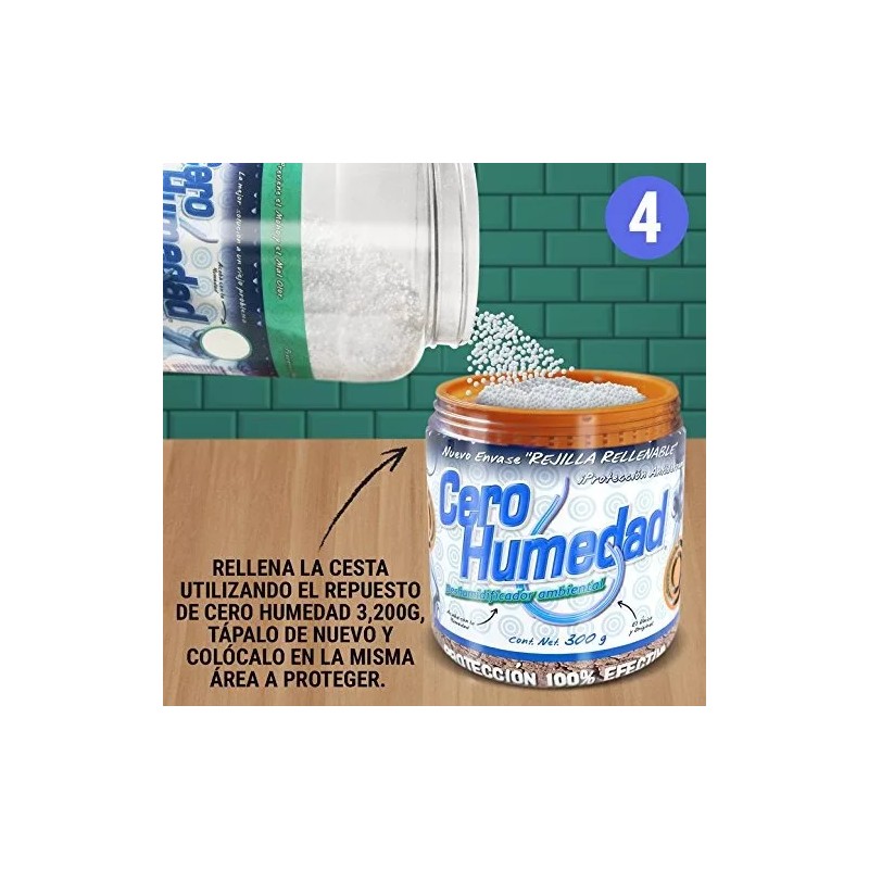 cero humedad 1 Absorbe Humedad 3.2 Kg Repuesto + 1