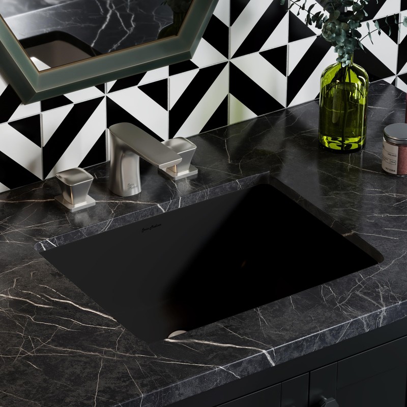 Plaisir 18.5" Rectangle Undermount Bathroom Sink in Matte Black