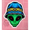 Five Acre Creations Funny Waterproof Weatherproof Vinyl Sticker | Alien