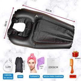 EURI | Extra Large Portable Hair Wash Basin for Home | Portable Wash Basin | Inflatable Head Wash Basin | Elderly and Wavy Head Wash Heads for Bed and Chair |