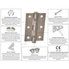 Door Hinge 3" / 76mm Antique Bronze (1 Pair)