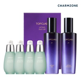 Charmzone Duo Skin-Lotion Set Soothing 6-Piece Set (Skin 1 + Lotion 1 + Ginkgo Serum 4), 1 Set / 참존 듀오 스킨로션 세트 진정 6종 (스킨1+로션1+징코세럼 4개), 1세트