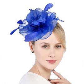 Title: Women Flower Fascinator Hat Wedding Bridal Fascinators Tea Party Hat Feather Fascinator Headband Headwear for Evening Church