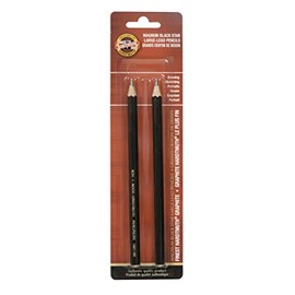 Koh-I-Noor FA1821MB.2BC Magnum Black Star 9mm Graphite Pencil, 2 Each Per Pack
