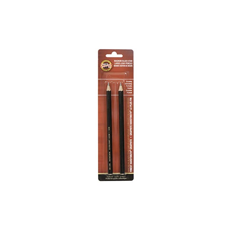 Koh-I-Noor FA1821MB.2BC Magnum Black Star 9mm Graphite Pencil, 2 Each