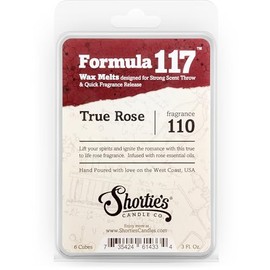 Shortie's Candle Company True Rose Wax Melts - Formula 117-1 Highly Scented 3 Oz. Bar - Made with Natural Oils - Flower & Floral Air Freshener Cubes Collection