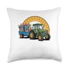 Back to School Tractor Farm Boys Throw Pillow