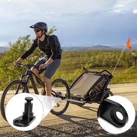 2 x Bicycle Trailer Coupling, Universal Coupling for Kid/Kid Plus from 2016, Adapter Bicycle Trailer, Black