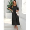 ANRABESS Women's Summer Short Sleeve Maxi Dress 2025 Casual V