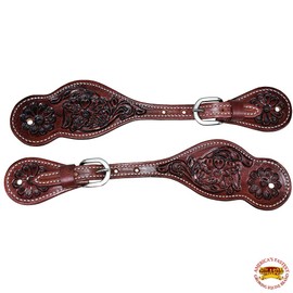 HILASON Western Spur Straps Leather Mahogany