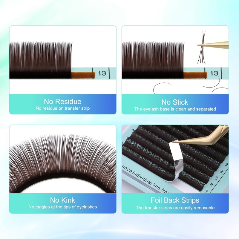 NAGARAKU Dark Brown Eyelash Extension Thickness 0.15 mm C Curvature