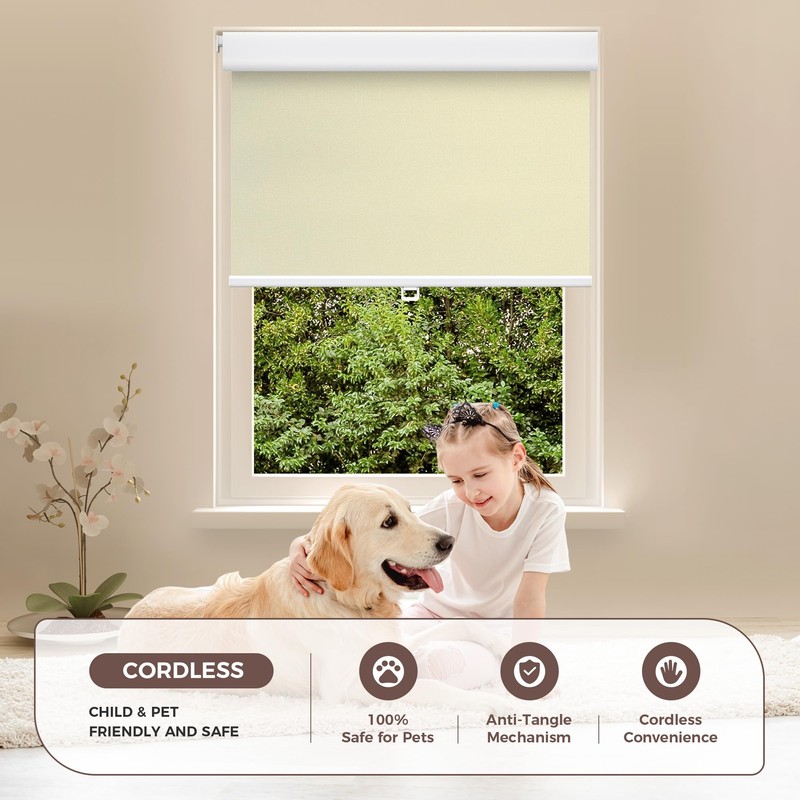 Allesin zen No Drill No Tools Blackout Roller Shades for