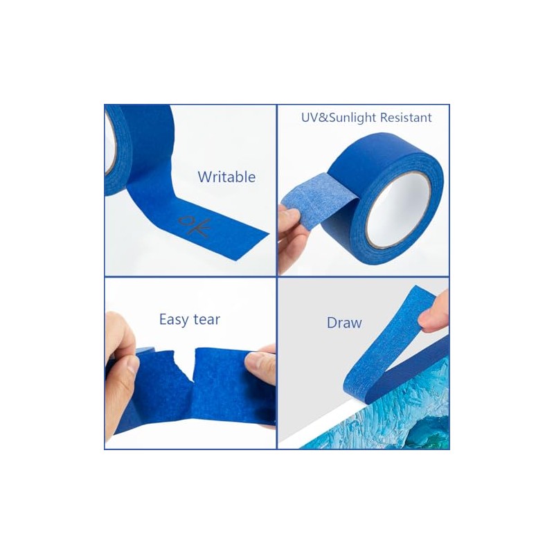 XUXU 16Pack Blue Painters Tape 2 inch Wide Masking Tape
