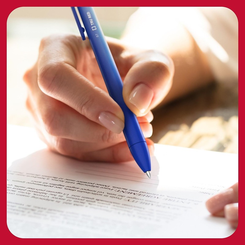 TRU RED Retractable Gel Pens - Quick Dry, Smudge-Free Writing,