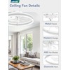 LEDIARY Ceiling Fans with Lights and Remote, 20'' Low Profile