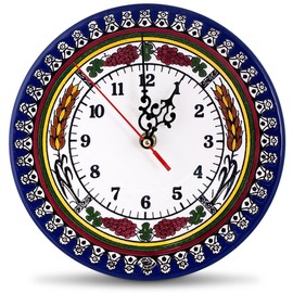 Armenian Ceramics Grapes and Wheat Clock (Large). Armenian Ceramic