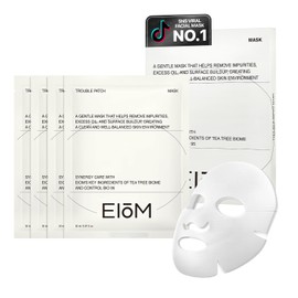 Trouble Patch Mask – Full Face Sheet Mask for Acne-Prone Skin | Sebum-Absorbing Oil Control, Pore Purifying, Tea Tree Biome, Korean Skincare Acne Face Mask, Hydrocolloid-Infused Sheet (20ml x 4)