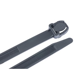 Gardner Bender 47-121UVB Releasable Cable Tie, 21 inch, 175 lb, Electrical Wire and Cord Management, Nylon Zip Tie, 3 Pk, UV Resistant Black