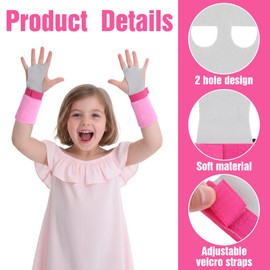MBAIYO 2 Gymnastics Grips Wristbands Sets, Pink Gymnastic Hand Grips with Wrist Support for Kids Youth Palm Protection for Gymnastic Bars, Pull Up Workout & Exercise