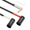 Devinal Right-Angle 1/8" inch to Dual Rotatable Right-Angle XLR Cable,