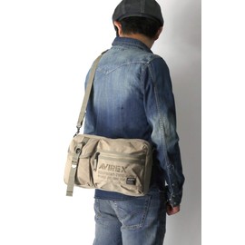 AVIREX Eagle Series F Khaki AVX3522 Shoulder Bag, Body Bag, One Shoulder Bag, Men's, Khaki