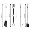 Fire Beauty Fireplace Tools Set 5 Pieces Wrought Iron Fire