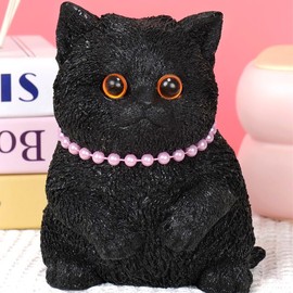Large Taba Squishy Cat Squishy Dog Handmade Cute Cat DIY Squeeze Toy, Hyperreal Kawaii Cat Simulation Lovely Toy, Squeeze Autism Toys Stress Relidf toy, Silicone Pinch Cat:_A Black Cat